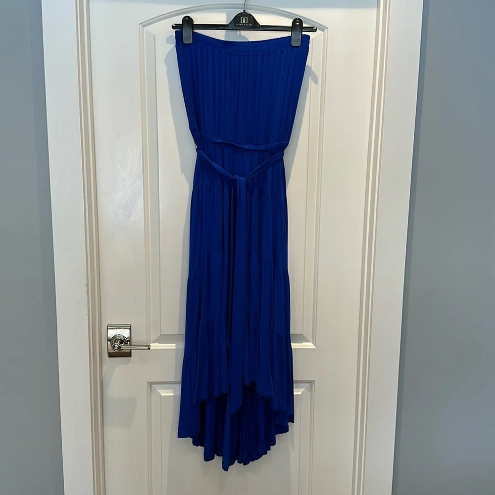 NWOT La Blanca Draped Strapless Tie Waist Cover-Up Dress - Picture 2 of 6